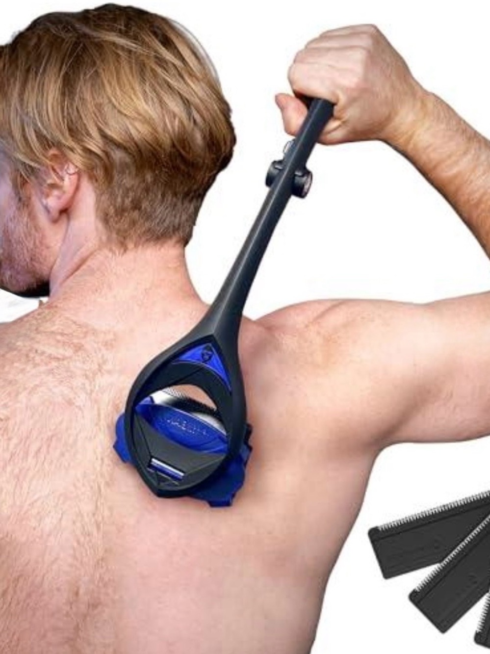 Bakblade 3.0 Back Hair Shaver - Black and Blue